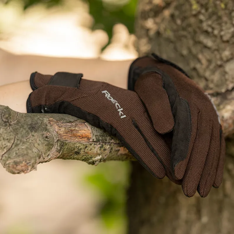 Roeckl Meura Adults Riding Gloves - Chocolate-1