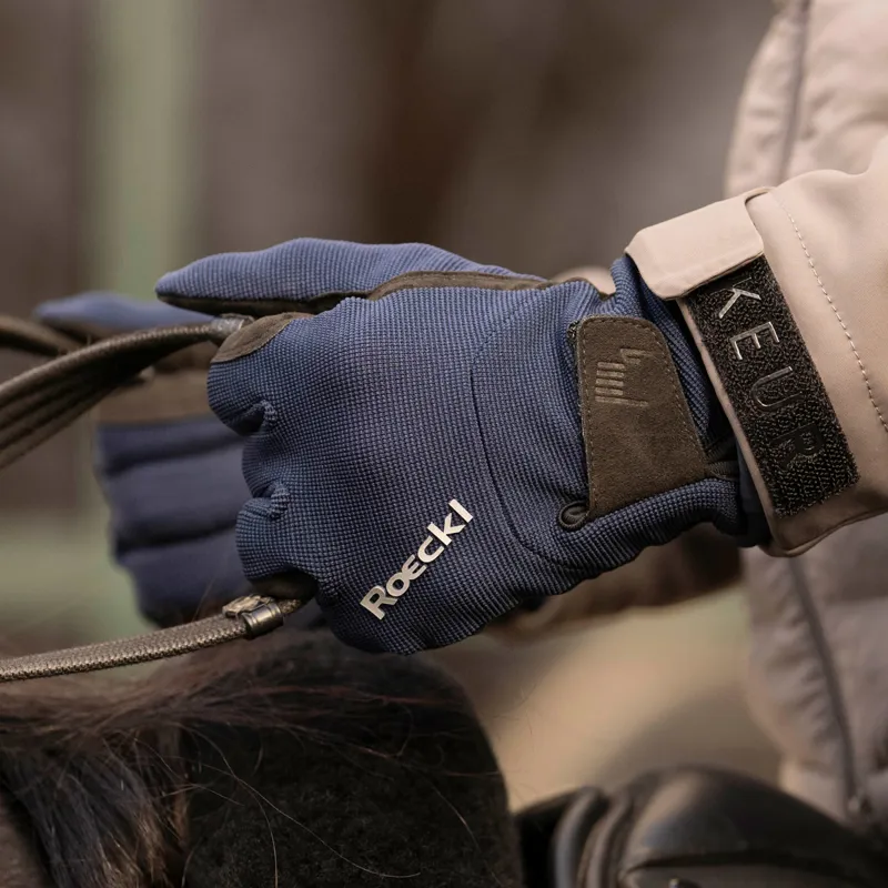 Roeckl Meura Winter Riding Gloves - Dress Blue-1