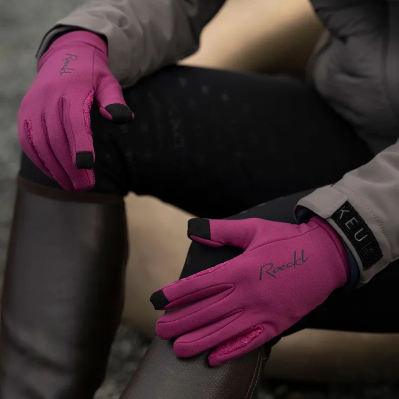 Roeckl Weldon Polartec Adults Winter Riding Gloves - Berry-4