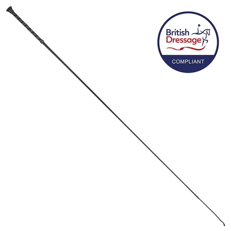 Redpost DR7 Rubber Thread Handle Dressage Whip - Black-1