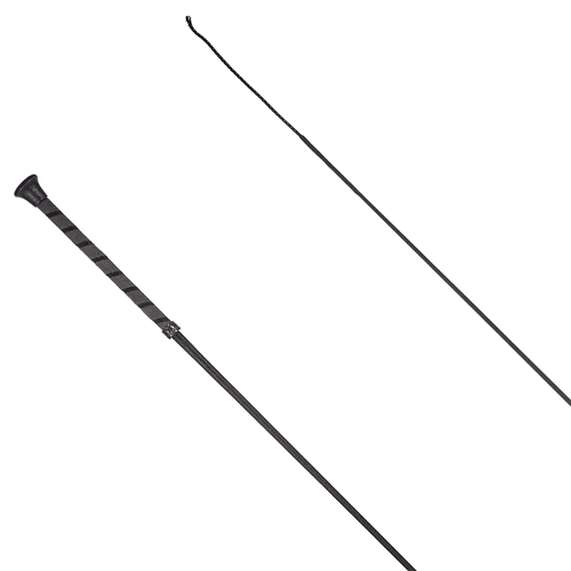 Redpost DR7 Rubber Thread Handle Dressage Whip - Black