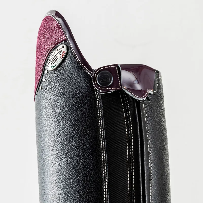 DeNiro Salentino Glitter Unlaced Tall Riding Boots - Quick Black/Prugna-3