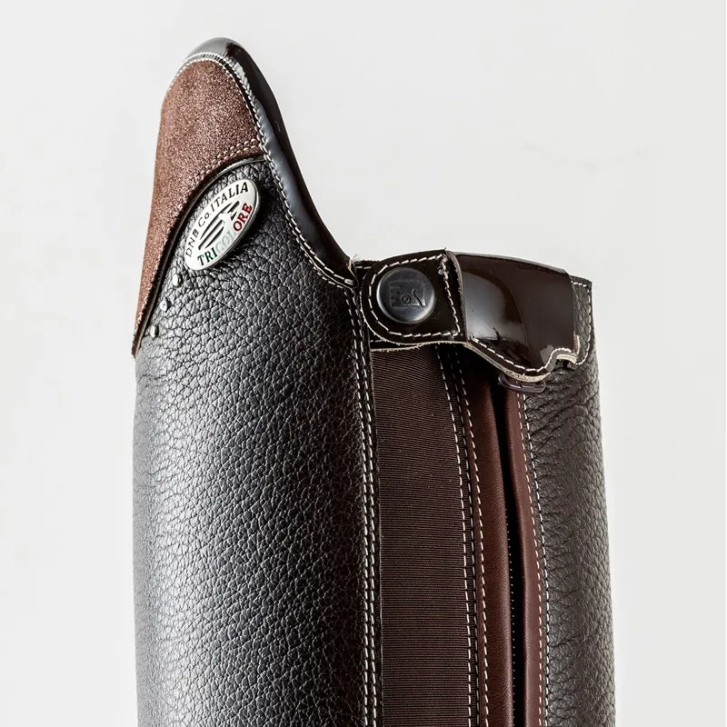 DeNiro Salentino Glitter Laced Tall Riding Boots - Quick Brown/Brown-3