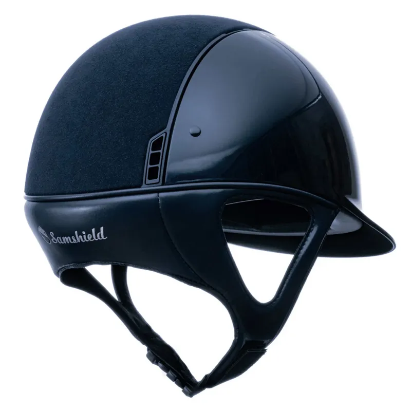 Samshield 1.0 Glossy Matt Trim/Blason 5 Crystal Riding Hat - Blue-1