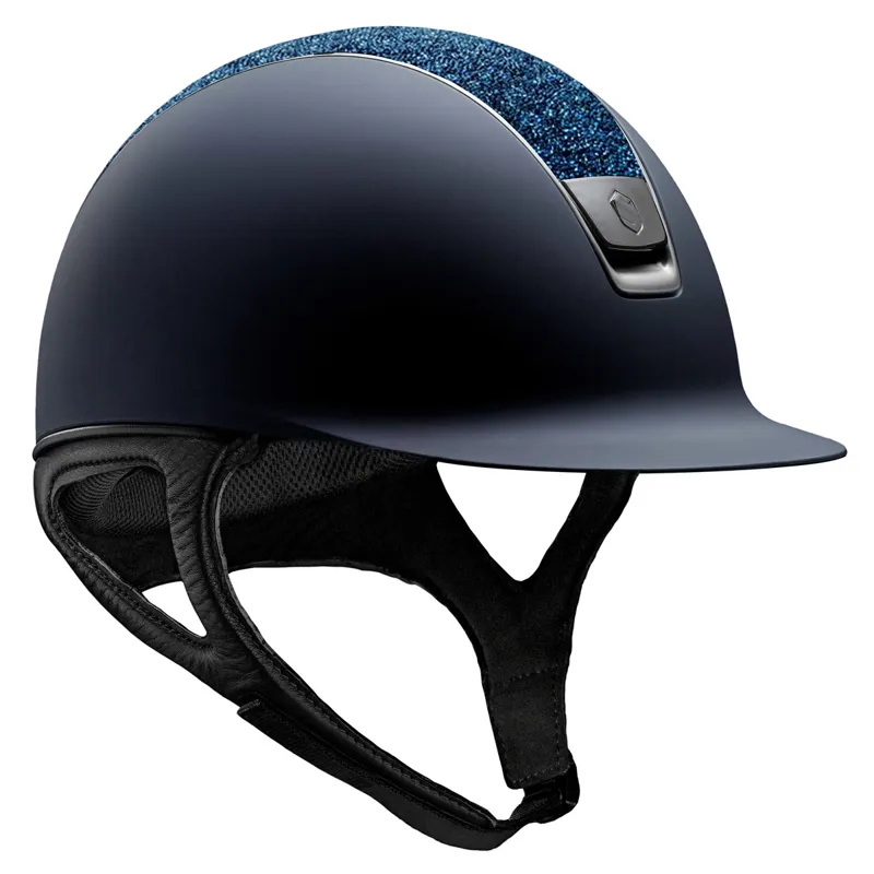 Samshield 1.0 Shadowmatt Ultra Fine Rock Chrome Trim Riding Hat - Blue