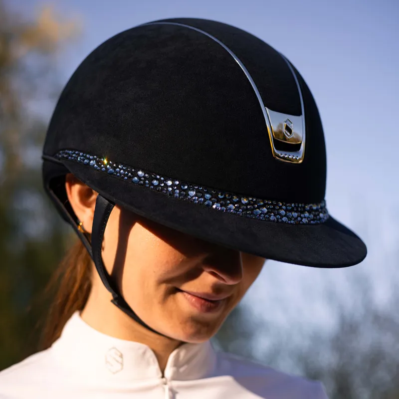 Samshield Miss Shield Premium 2.0 Glacier 5 Crystal Riding Hat - Blue-2