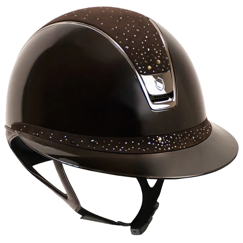 Samshield Miss Shield 2.0 Crystal Rain Riding Hat - Glossy Brown