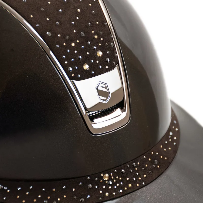 Samshield Miss Shield 2.0 Crystal Rain Riding Hat - Glossy Brown-1