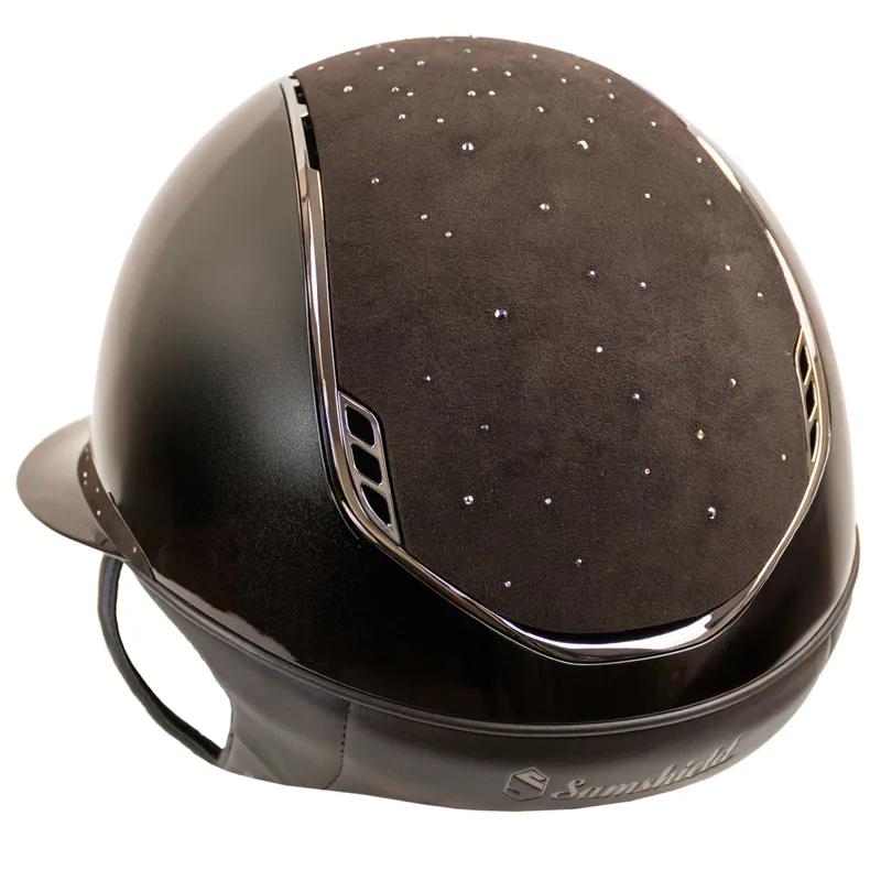 Samshield Miss Shield 2.0 Crystal Rain Riding Hat - Glossy Brown-3