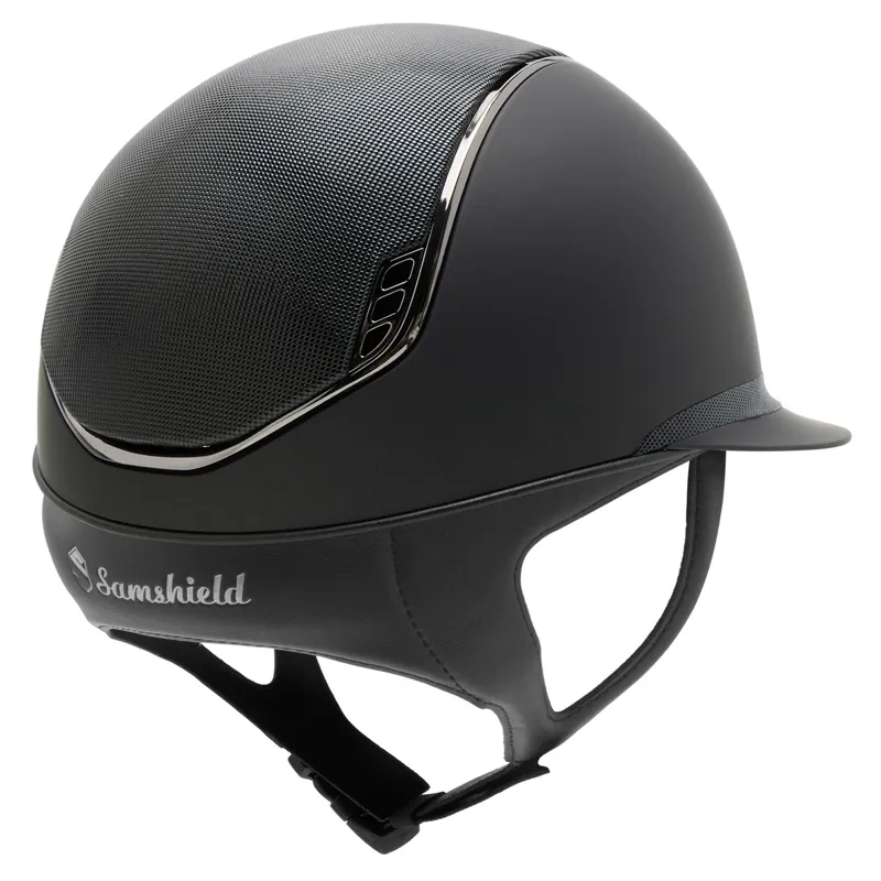 Samshield Miss Shield Shadowmatt 2.0 Full Shimmer Riding Hat - Black-1