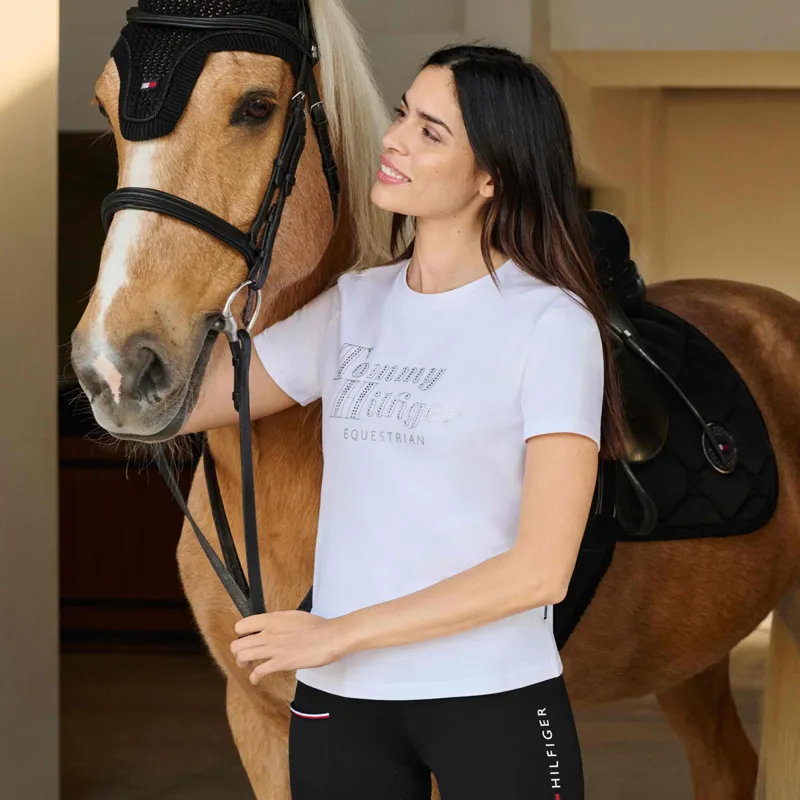 Tommy Hilfiger Malibu Rhinestone Womens T-Shirt - Optic White Pre-Order