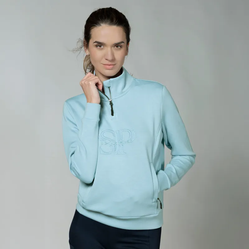 Schockemohle Coletta Womens Quarter Zip Jumper - Milky Blue-2