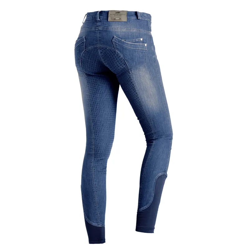 Schockemohle Delphi Denim Full Grip Ladies Breeches - Jeans Blue-1