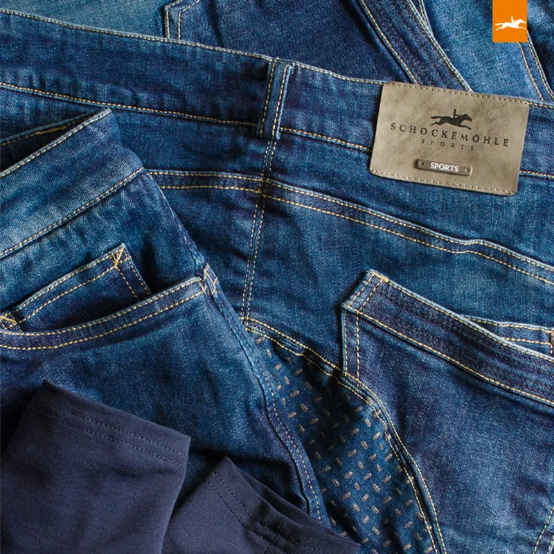 Schockemohle Delphi Denim Full Grip Ladies Breeches - Jeans Blue-2