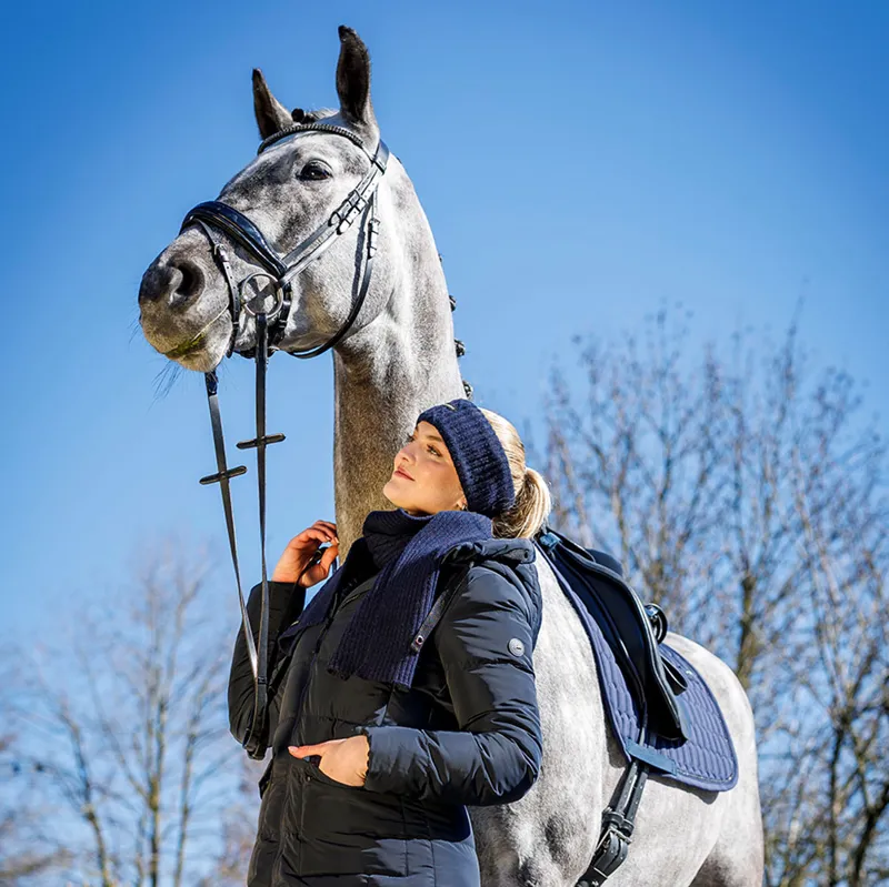 Schockemohle Braided Style Scarf - Dark Navy-1