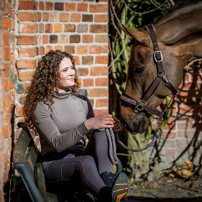 Schockemohle Anne Turtleneck Womens Base Layer - Dusty Chocolate-2