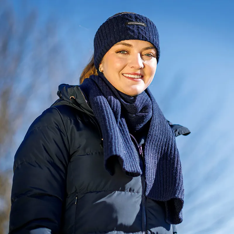 Schockemohle Braided Style Scarf - Dark Navy-2