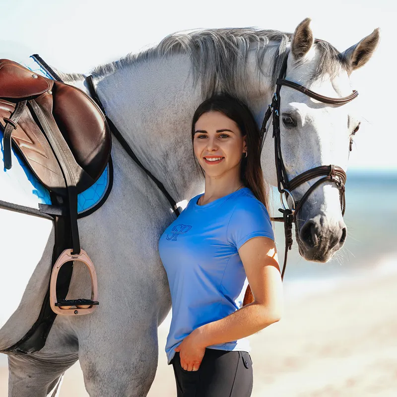 Schockemohle Nola SP Womens T-Shirt - Sky Blue-3