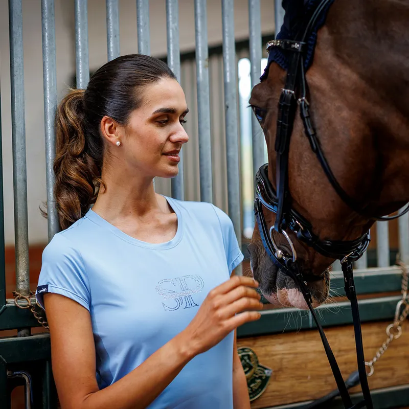 Schockemohle Nola SP Womens T-Shirt - Sky Blue-1