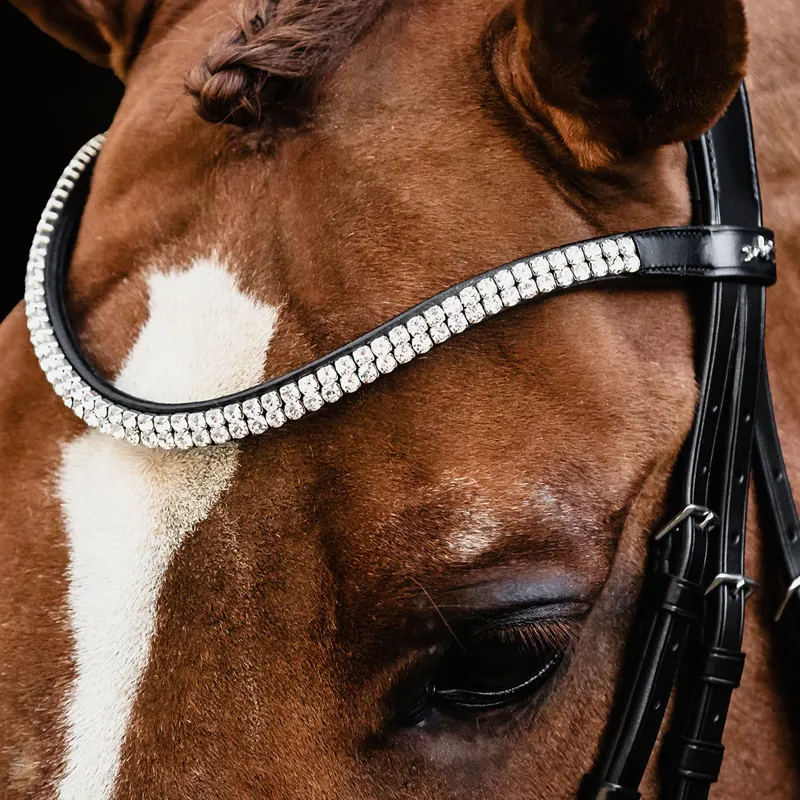 Schockemohle Valencia Flash Bridle - Black/Silver-2