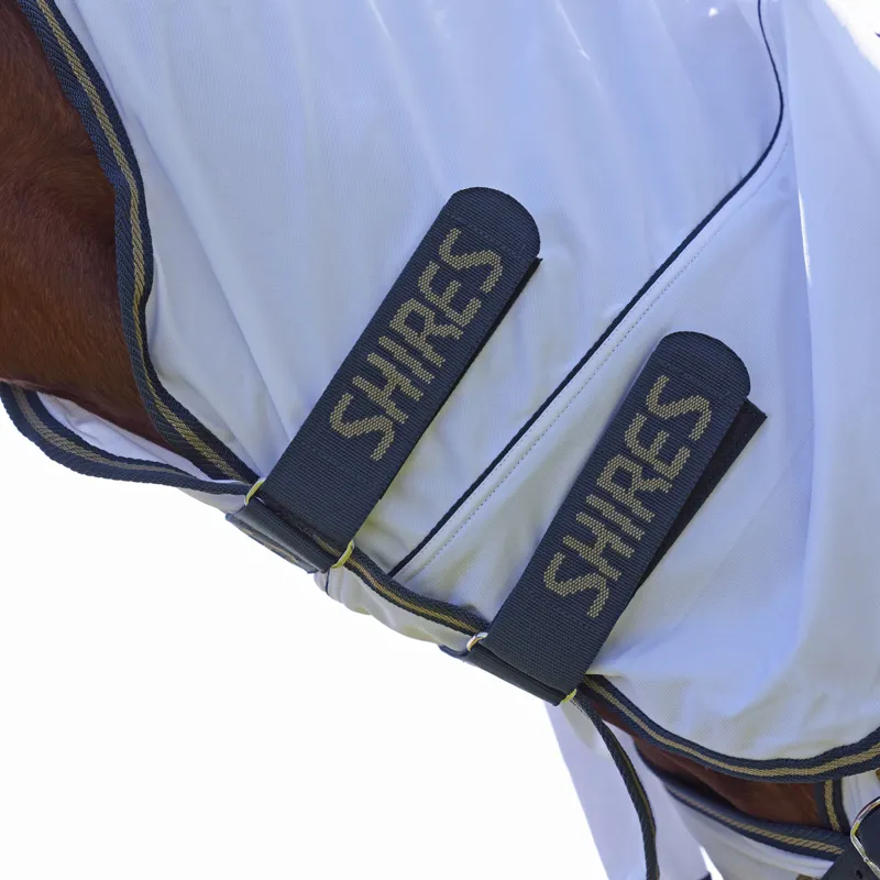 Shires Tempest Original Combo Neck Fly Rug - White/Navy-2