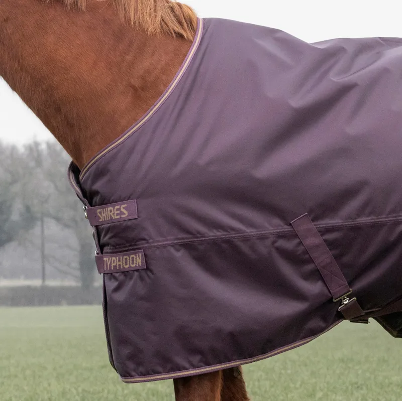 Shires Typhoon 100g Standard Neck Turnout Rug - Black Cherry-1