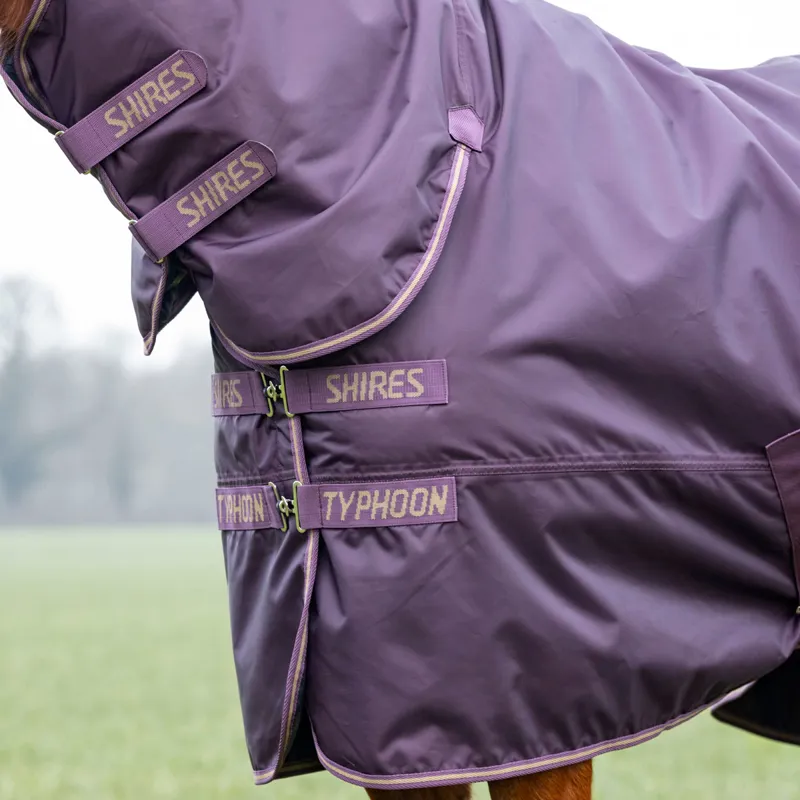Shires Typhoon 100g Combo Neck Turnout Rug - Black Cherry-1