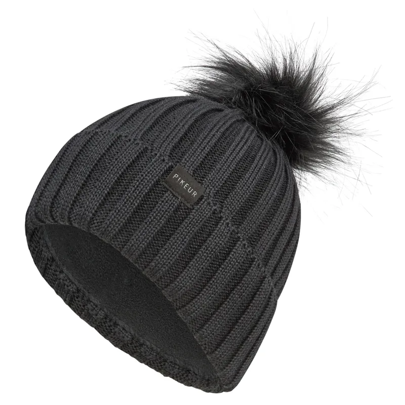Pikeur Sports 8852 Pom Pom Beanie Hat - Black