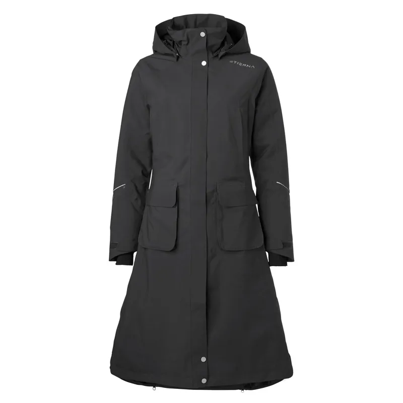Stierna Nova Ladies Long Waterproof Rain Coat - Ebony