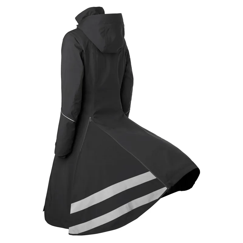 Stierna Nova Ladies Long Waterproof Rain Coat - Ebony-3