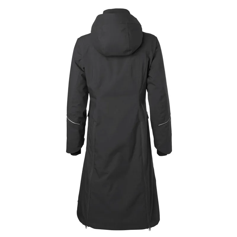 Stierna Nova Ladies Long Waterproof Rain Coat - Ebony-7