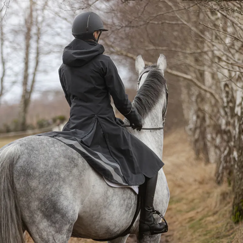 Stierna Nova Ladies Long Waterproof Rain Coat - Ebony-1