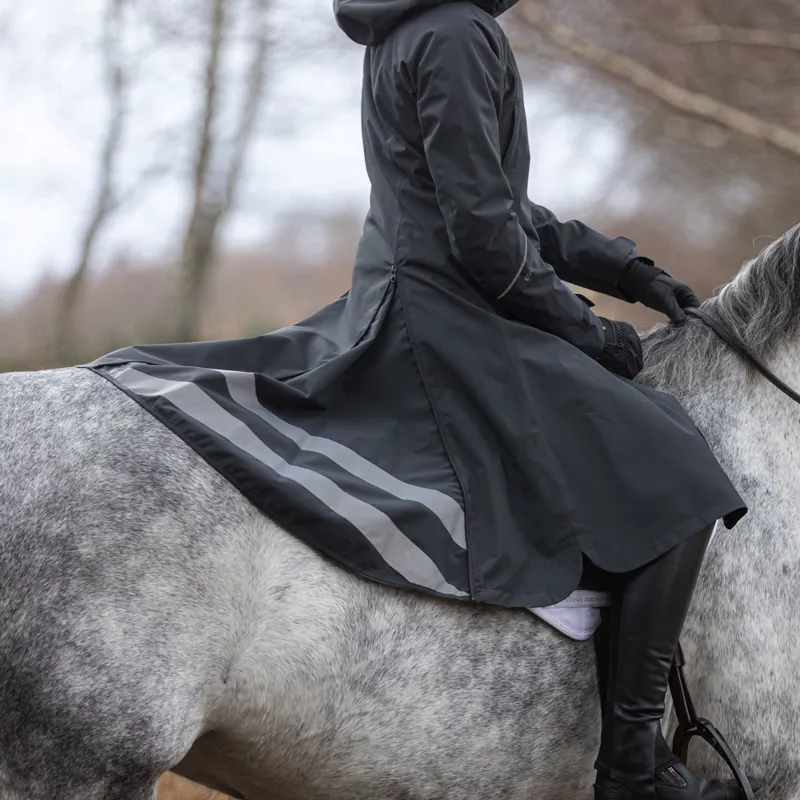 Stierna Nova Ladies Long Waterproof Rain Coat - Ebony-5