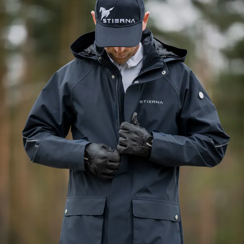 Stierna Sky Mens Long Waterproof Rain Coat - Midnight Navy-5