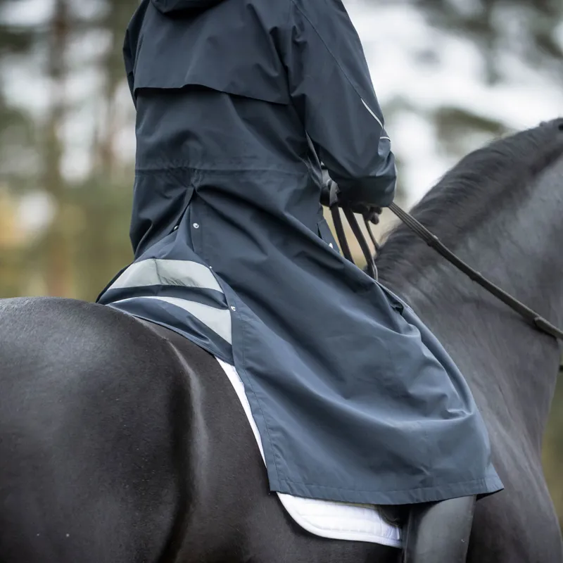 Stierna Sky Mens Long Waterproof Rain Coat - Midnight Navy-6