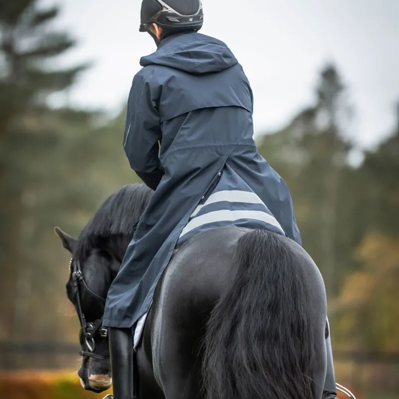 Stierna Sky Mens Long Waterproof Rain Coat - Midnight Navy-2
