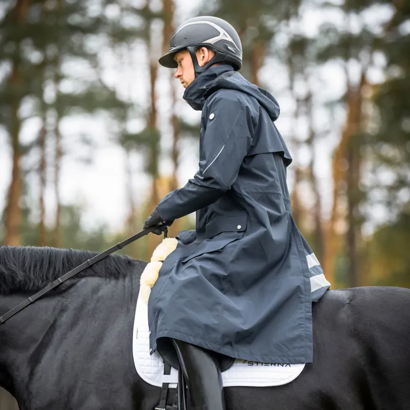 Stierna Sky Mens Long Waterproof Rain Coat - Midnight Navy-1