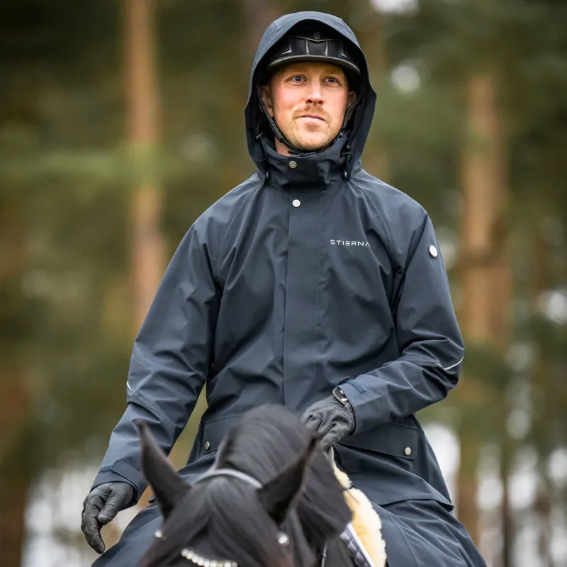 Stierna Sky Mens Long Waterproof Rain Coat - Midnight Navy-8