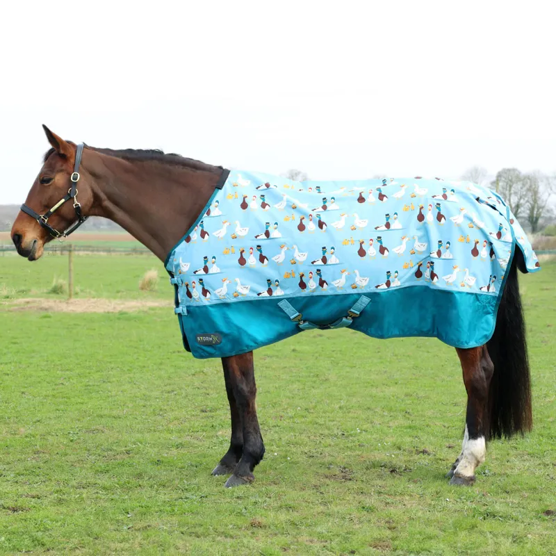 StormX Original Ay Up Duck 50g Turnout Rug - Blue/Turquoise