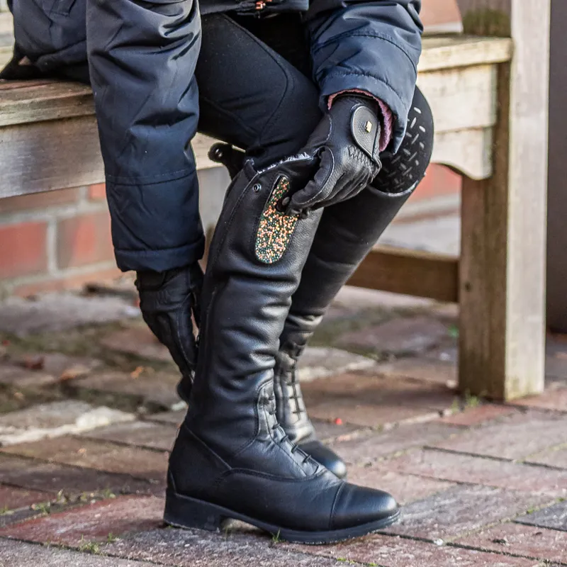 Suedwind Nova Fun Riding Boot Patches - Fine Crystal/Green Rose Gold-2