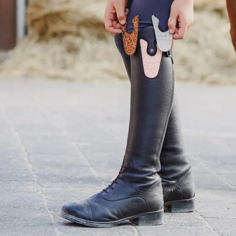 Suedwind Nova Fun Leather Convertible Junior Tall Riding Boots - Black-11