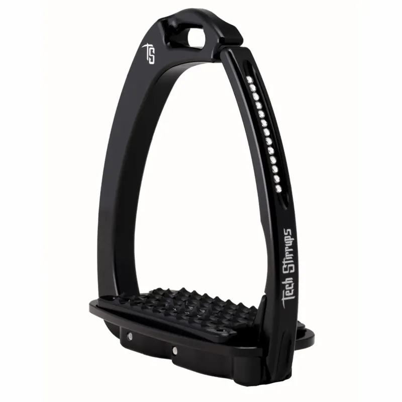Tech Venice Swarovski Dressage Sloped Safety Stirrups - Black/Black