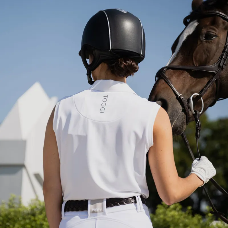Toggi Haymarket Ladies Sleeveless Polo Shirt - Navy/White-2