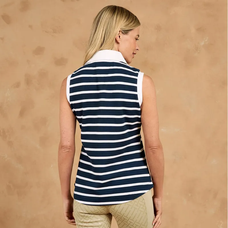 Toggi Bamber Womens Sleeveless Polo Shirt - Navy/White Stripe-1