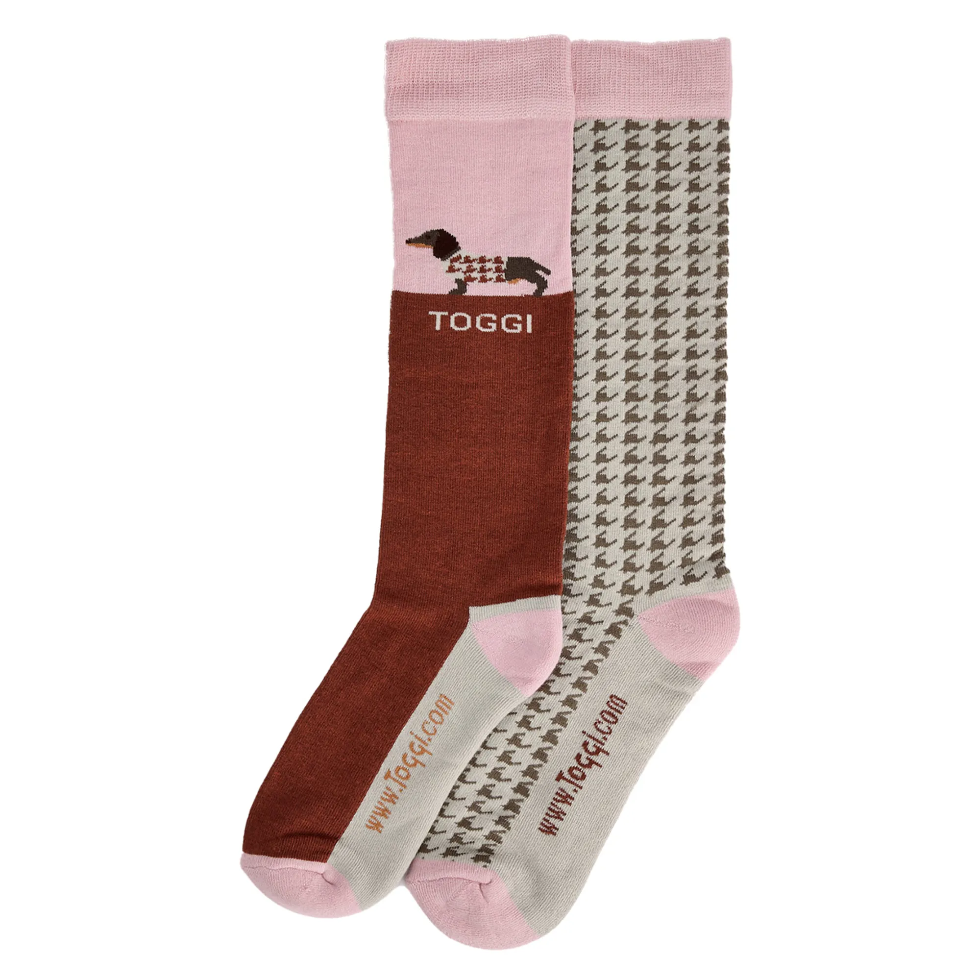 Toqqi Toggi Celestine Womens Tall Riding Socks Twin Pack - Terracotta