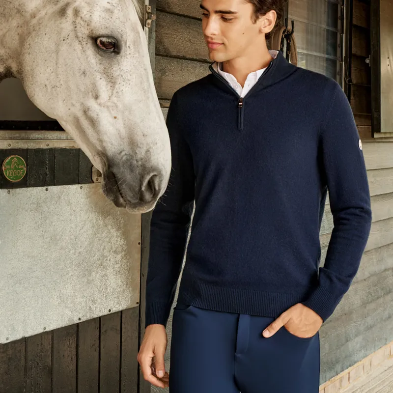 Tommy Hilfiger Oakfield Mens 1/4 Zip Sweater - Desert Sky-4