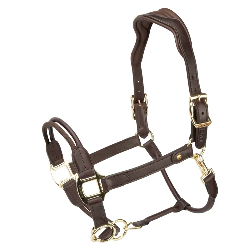 Velociti Lusso Soria Leather Headcollar - Havana