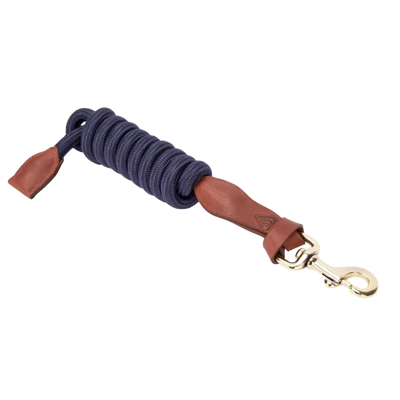 Velociti Lusso Leather Lead Rope - Navy