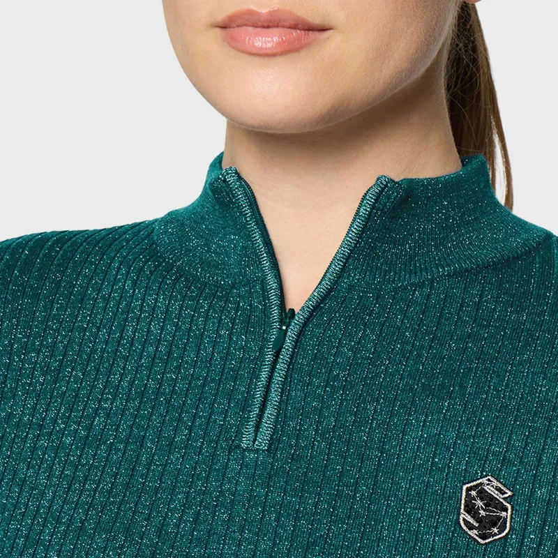 Samshield Lidia Womens Quarter Zip Pullover - Hunter Green-1