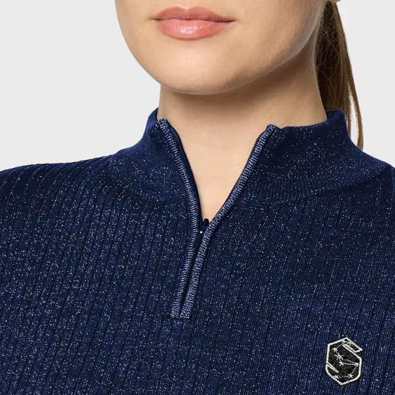 Samshield Lidia Womens Quarter Zip Pullover - Navy-2